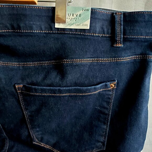 CURVE APPEAL High Rise Tummy Tucking Jeans Skinny Ankle Comfy Fitted Weekend - Picture 10 of 11